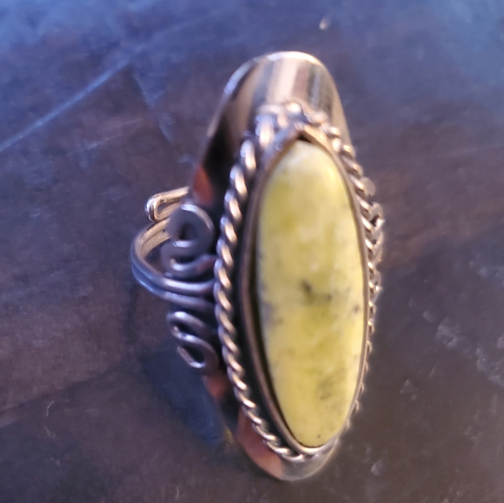 Ring green turquoise adjustable size - Picture 4 of 4